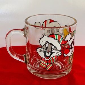 1994 Warner Bros Christmas Anchor Hocking Mug Cup